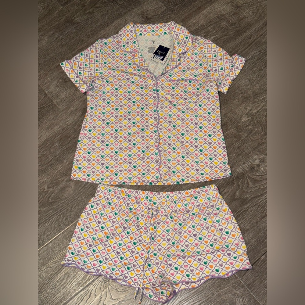 Roller Rabbit x Target Women’s Geo Hearts Short Sleeve pajamas size medium